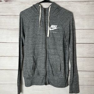 NIKE Sportswear Gym Vintage Grey Heather Zip Hoodie Women’s Small
